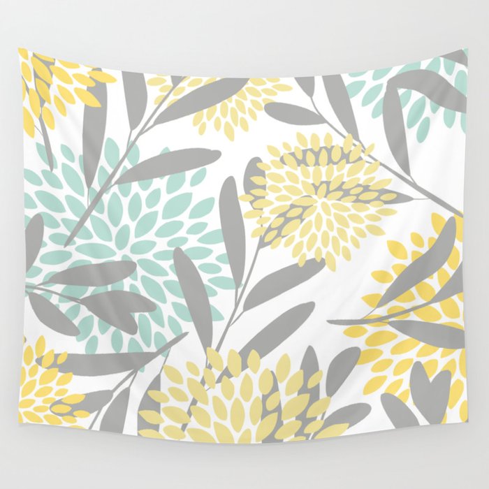 Yellow and sales gray tapestry