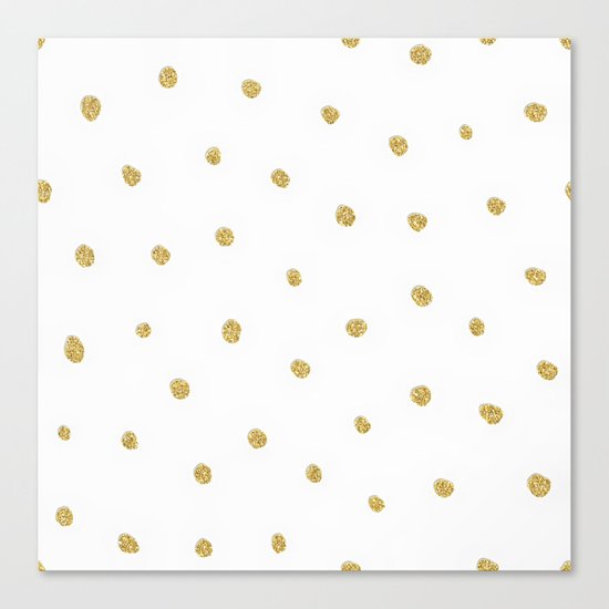 Golden touch I - Gold glitter small polkadots pattern- Confetti on #Society6 Canvas Print
