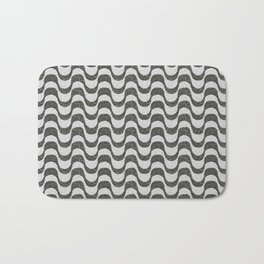 Copacabana Beach Rio de Janeiro - Sidewalk Black and White Portuguese Stone Pattern Bath Mat