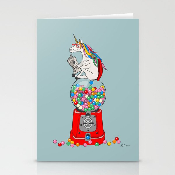 Unicorn Gumball Poop Stationery Cards