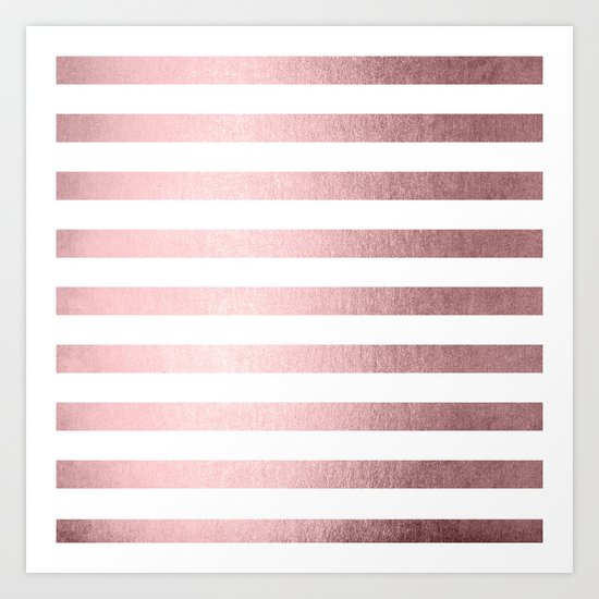 Simply Striped Rose Quartz Elegance Art Print