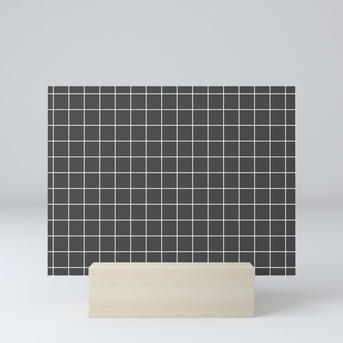 Simple gray plaid Mini Art Print