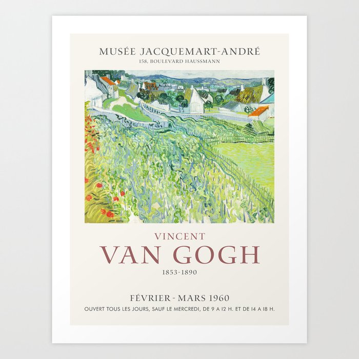 Vincent Van Gogh Vineyards at Auvers Art Exhibition Print Art Print