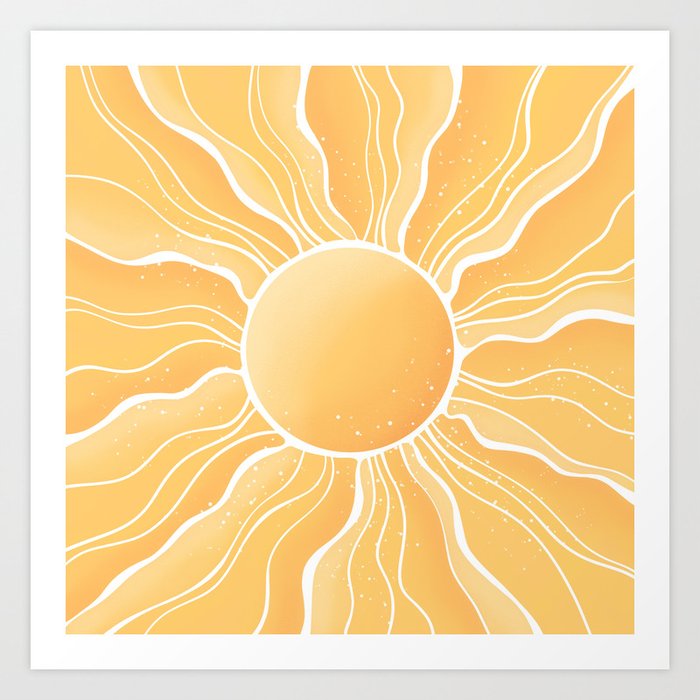Sun - Pastel Orange and Yellow Art Print