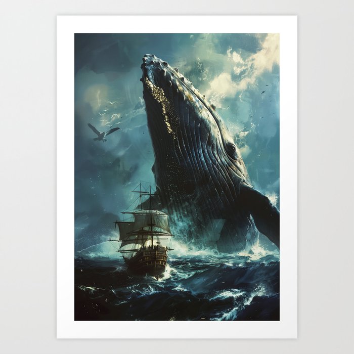 Whale's Waltz: A Fantastical Encounter Art Print