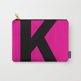 Letter K (Black & Magenta) Carry-All Pouch