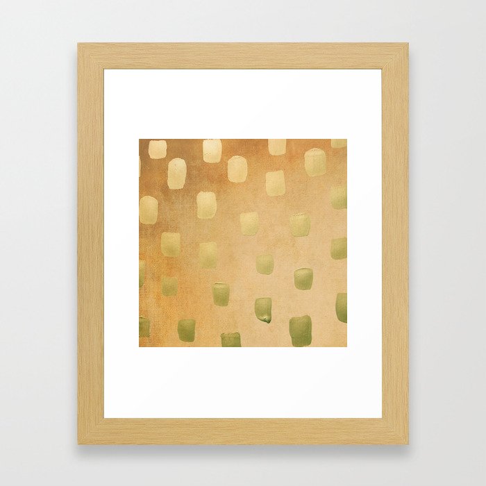 Golden Splotch Haze Framed Art Print