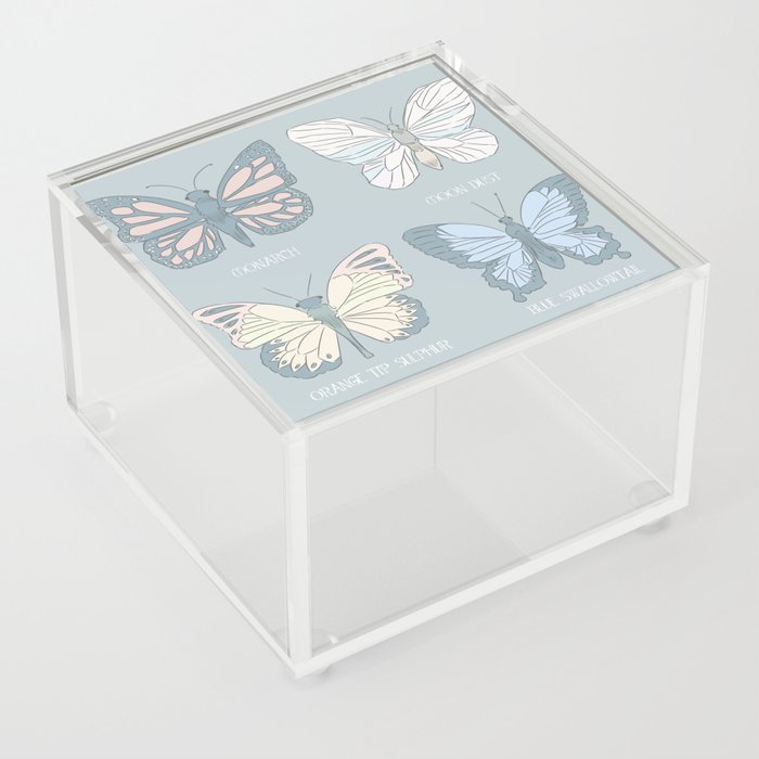 Cottagecore: Blue Butterflies Acrylic Box