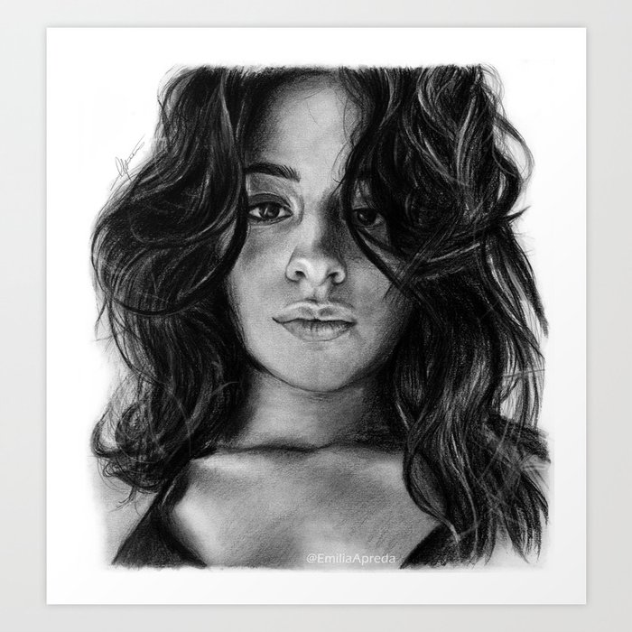 Camila Cabello Drawing Art Print by Emilia Apreda | Society6