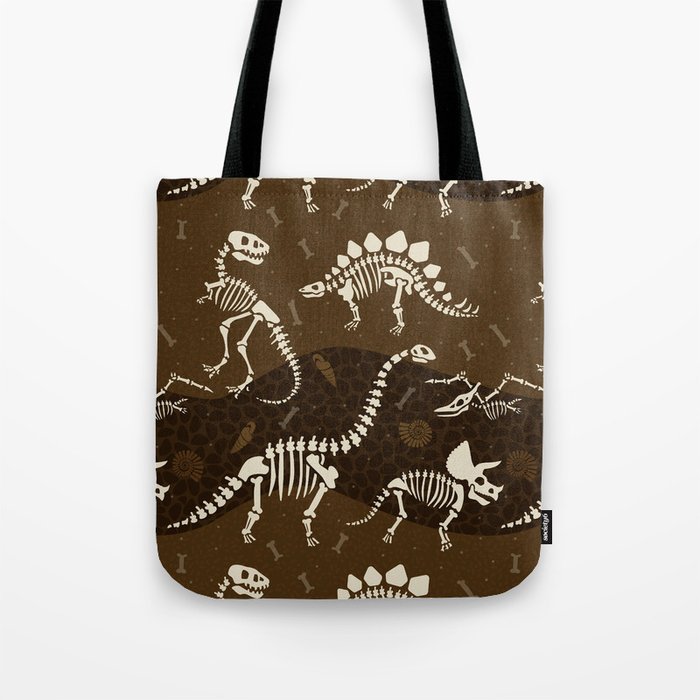 Dinosaur Fossils Pattern Tote Bag