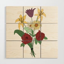 Bouquet of Flowers Wood Wall Art