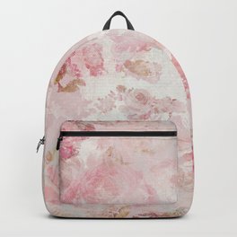 Vintage Floral Rose Roses painterly pattern in pink Backpack