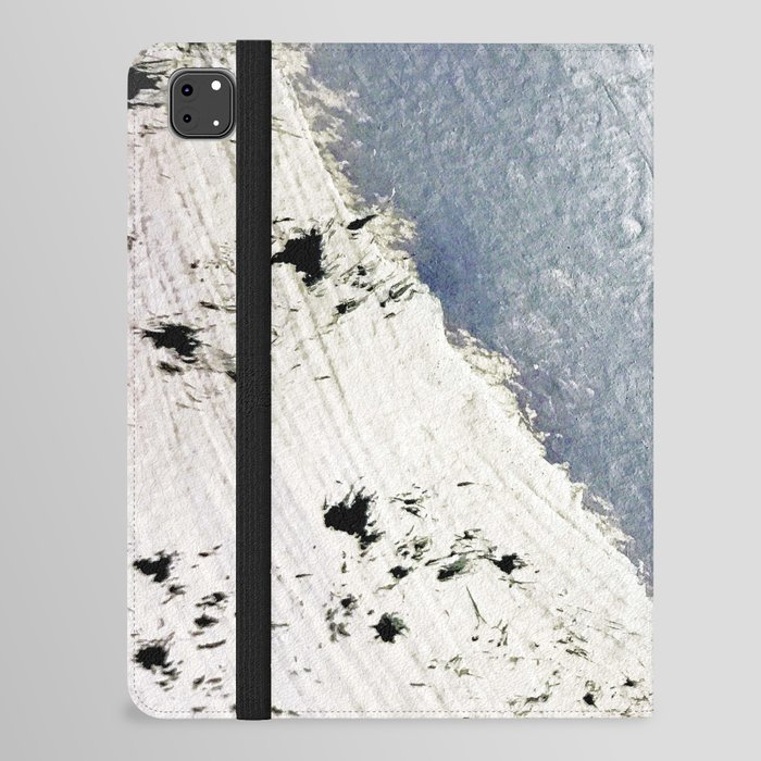 Delicate: a simple, elegant abstract piece in blues, black and white iPad Folio Case