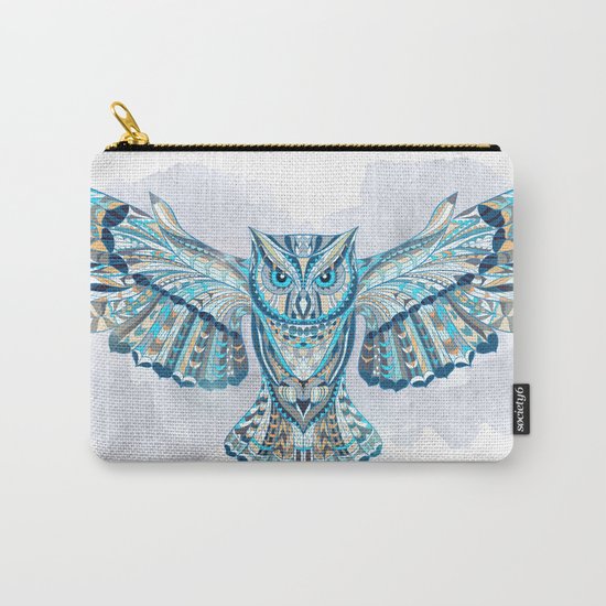 Blue Ethnic Owl Carry-All Pouch