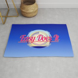EASY DOES IT logo style Rug