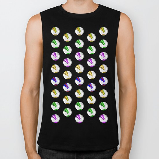 Marbles on Wood Pattern Biker Tank