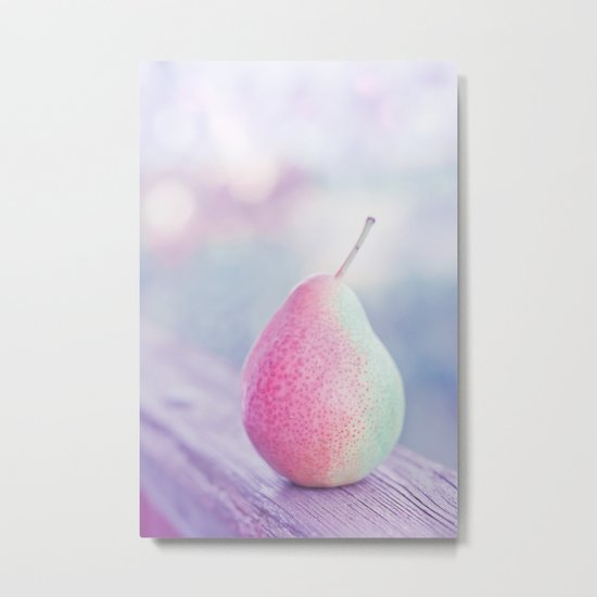 Summer still life with pastel pear Metal Print