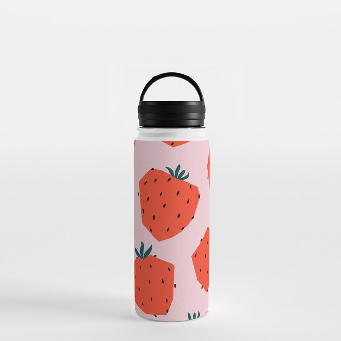 Retro Strawberries - Paper Cutouts Water Bottle
