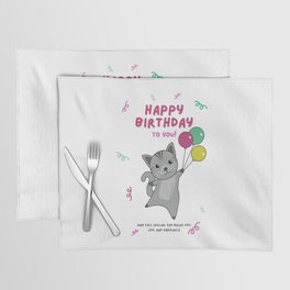 Cat Wishes Happy Birthday To You Cats Placemat
