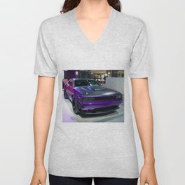 Purple Challenger Hellcat Demon color photograph / photography / poster V Neck T Shirt