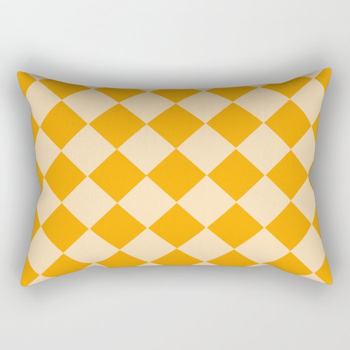 Honey Slanted Checker Rectangular Pillow