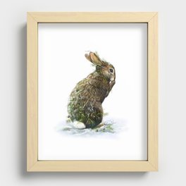 Winter Rabbit Recessed Framed Print