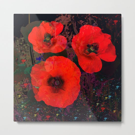 Popping Poppies Metal Print