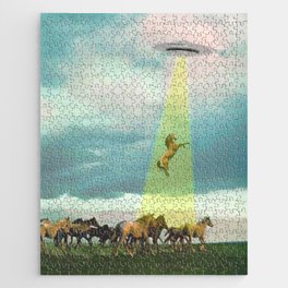 They too love horses Jigsaw Puzzle | Surreal, Cowboy, Retrofuture, Curated, Running, Ufos, Wild, Extraterrestrial, Horse, Cowgirl 