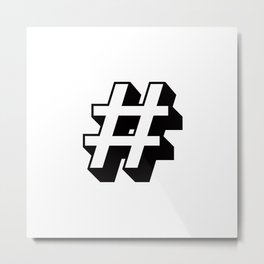 Hashtag # Metal Print | Poundsymbol, Hashtag, Minimalist, Sign, Graphicdesign, Blackandwhite, Numbersymbol, Minimal, Hashtagsymbol, Symbol 