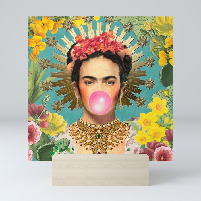 Frida Kahlo Crown & Bubble Gum Mini Art Print