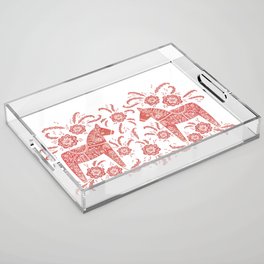 Swedish Dala Horse Red Acrylic Tray