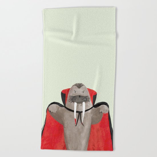 Vampire Walrus Beach Towel