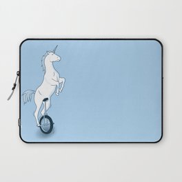 Unicorn on a unicycle - blue Laptop Sleeve