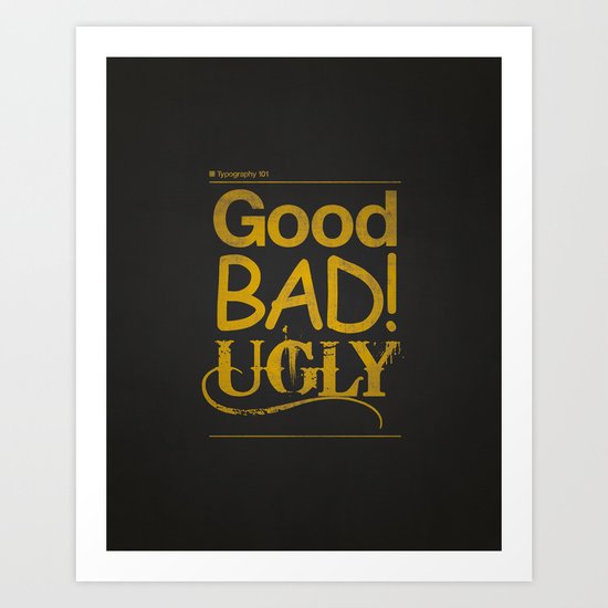 Typography 101 Art Print