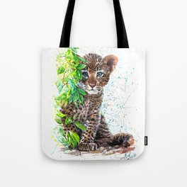 Little Leopard watercolor Tote Bag