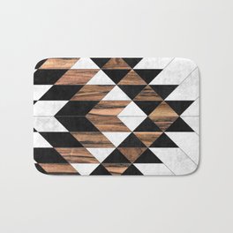 Urban Tribal Pattern No.9 - Aztec - Concrete and Wood Bath Mat