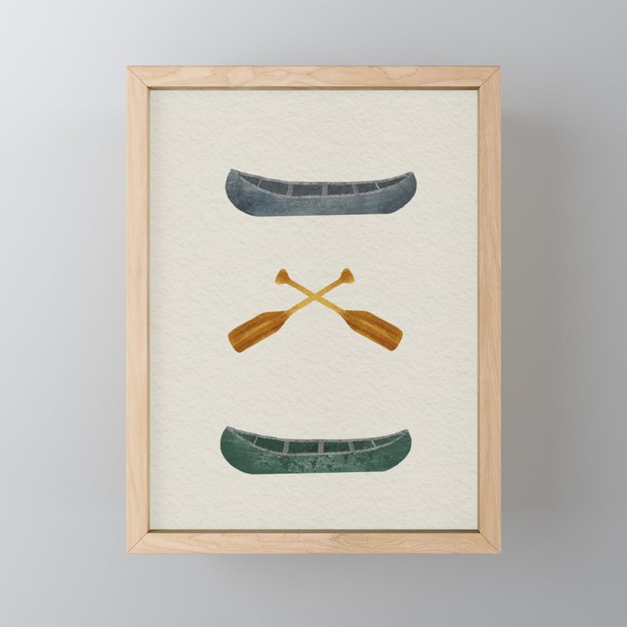 Canoes and Oars Framed Mini Art Print