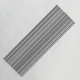 [ Thumbnail: Dark Gray and Grey Colored Lined/Striped Pattern Yoga Mat ]