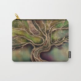 Tree of life - fall shadows Carry-All Pouch | Warm, Tree, Immortalitytree, Painted, Ink, Abstractart, Inkart, Flowing, Brown, Alcoholink 