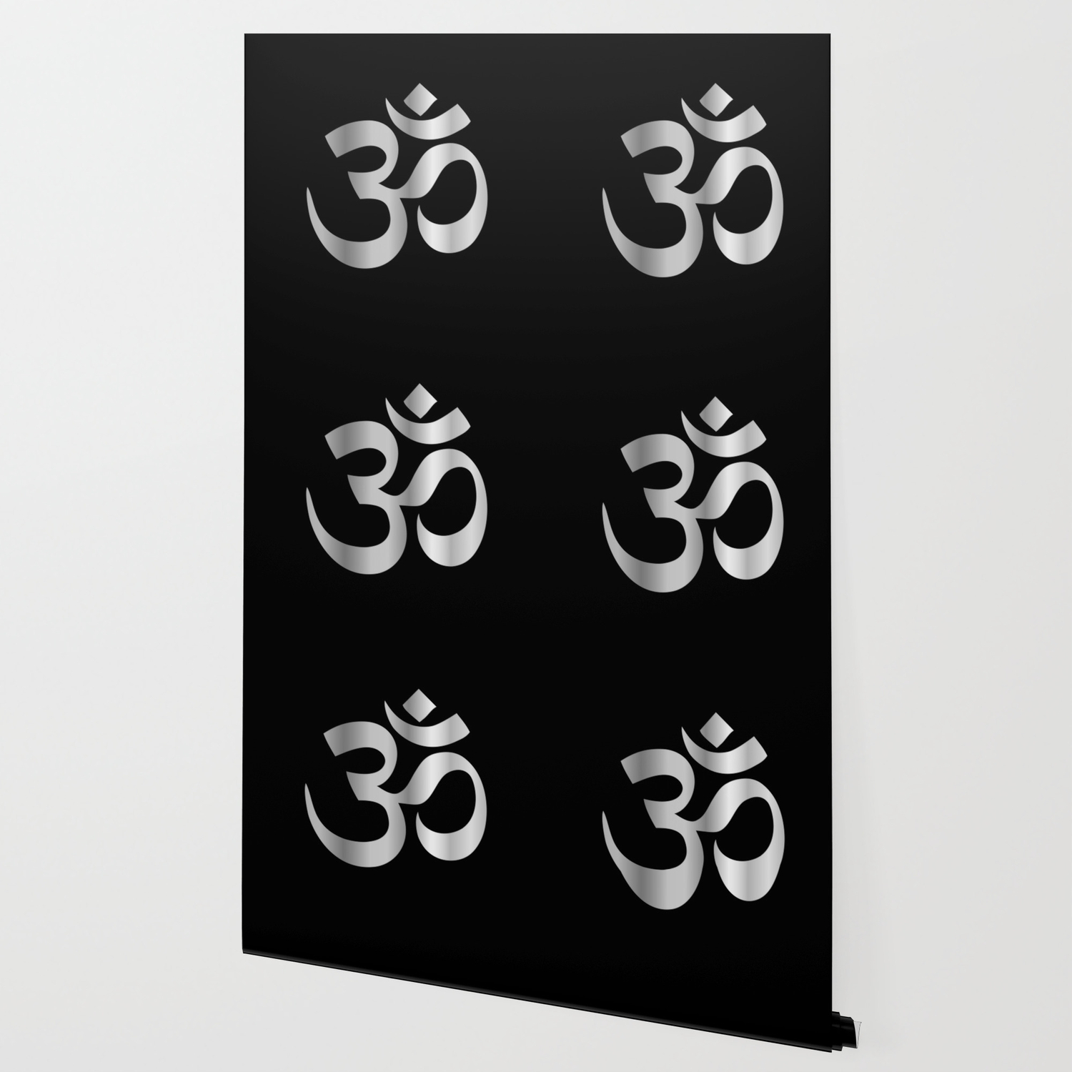 Aum Ohm Om Symbol In Silver Wallpaper By Shawlin Society6