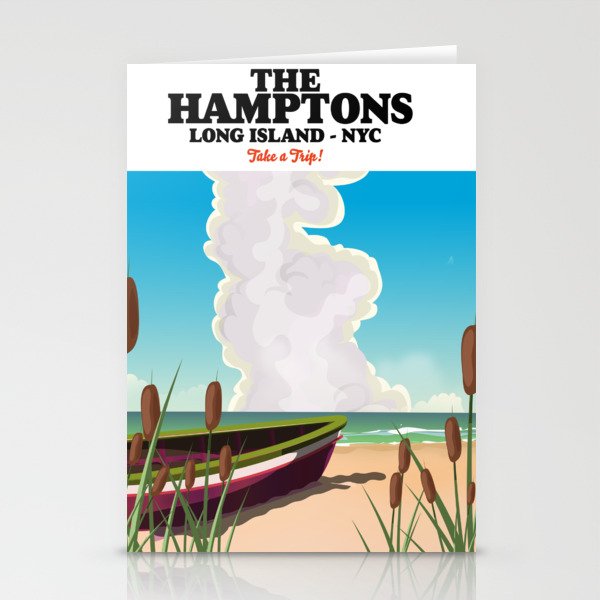 The Hamptons NYC travel poster Stationery Cards