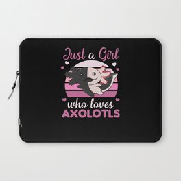 Axolotl Lovers Sweet Animals For Girls Pink Laptop Sleeve