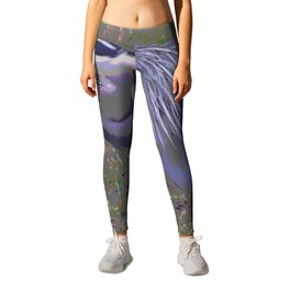 Great Blue Heron, Feathers Up Leggings