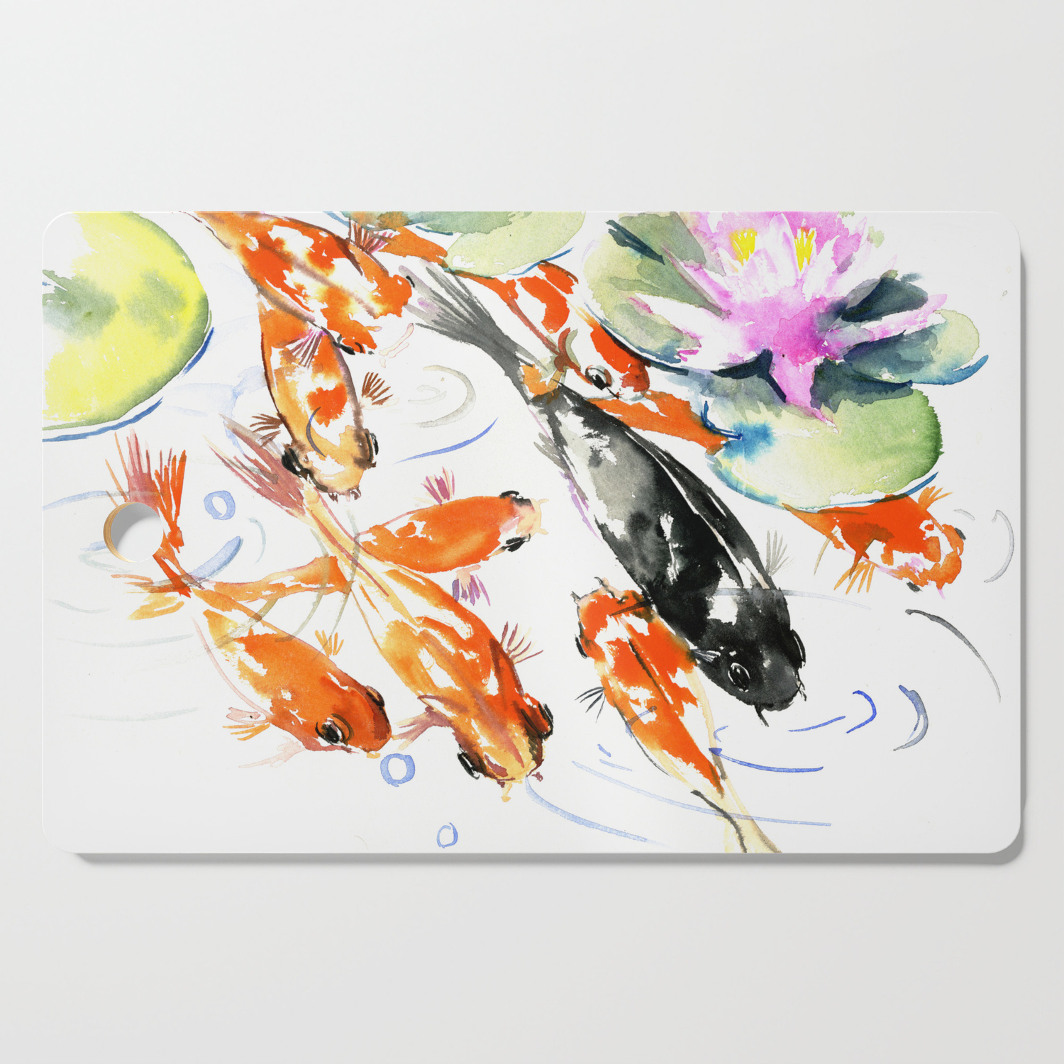 Nine Koi Fish 9 Koi Feng Shui Artwork Asian Watercolor Ink