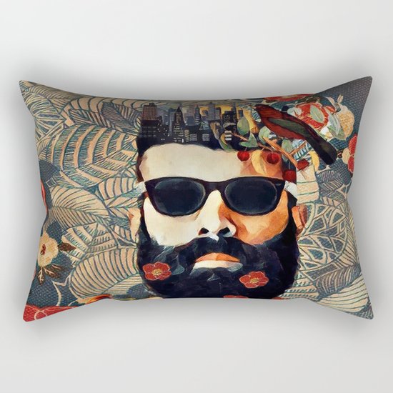 Beard and glasses Rectangular Pillow