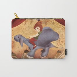 birdgirl and dino Carry-All Pouch | Children, Stars, Colored Pencil, Bird, Dino, Digital, Drawing, Leaves, Mountains, Flying 