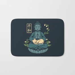 Cat Meditation Buddhism Buddha by Tobe Fonseca Bath Mat