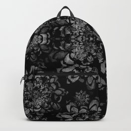 Grey and Black Mandala Pattern Backpack