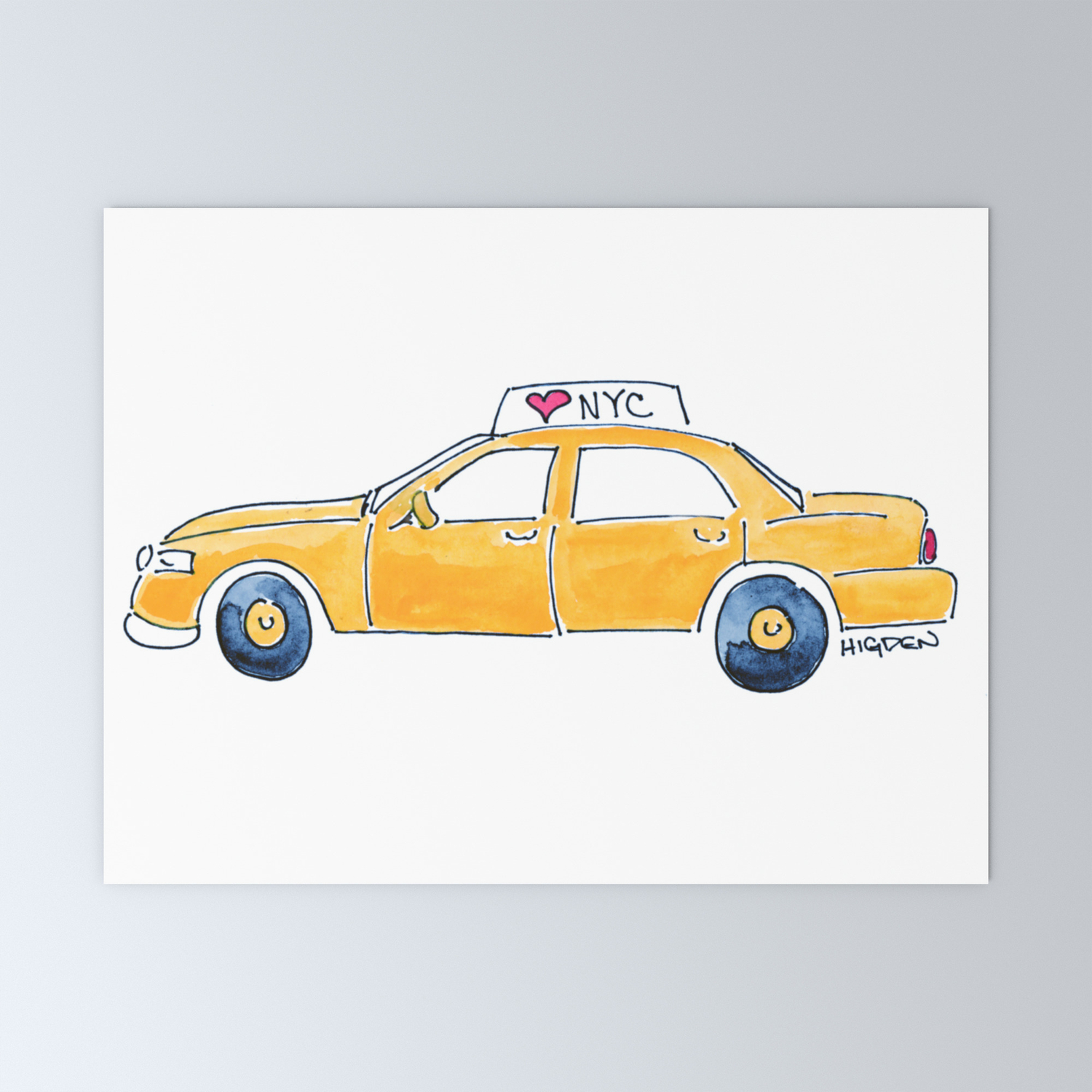 Nyc Taxi Cab Mini Art Print By Mark Higden Society6