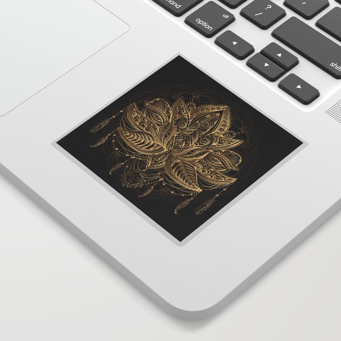 Lotus Black & Gold Sticker